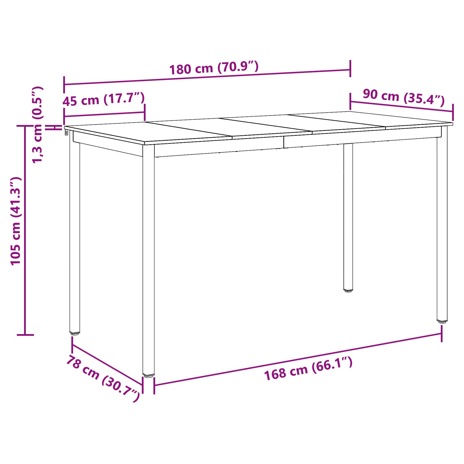 Eettafels Bewerkt hout
