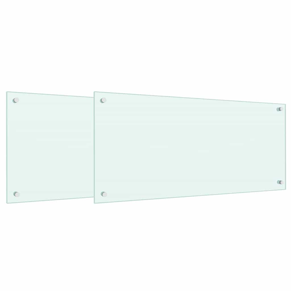 Keuken Achterwand 2 pcs Wit 90 x 40 cm gehard glas