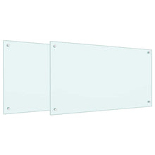 Keuken Achterwand 2 pcs Wit 90 x 50 cm gehard glas