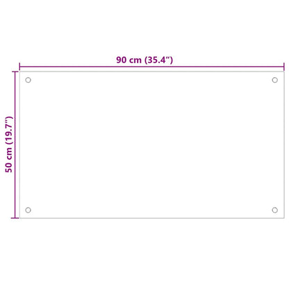 Keuken Achterwand 2 pcs Wit 90 x 50 cm gehard glas