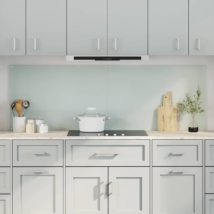 Keuken Achterwand 2 pcs Wit 90 x 60 cm gehard glas