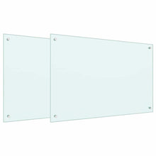 Keuken Achterwand 2 pcs Wit 90 x 60 cm gehard glas