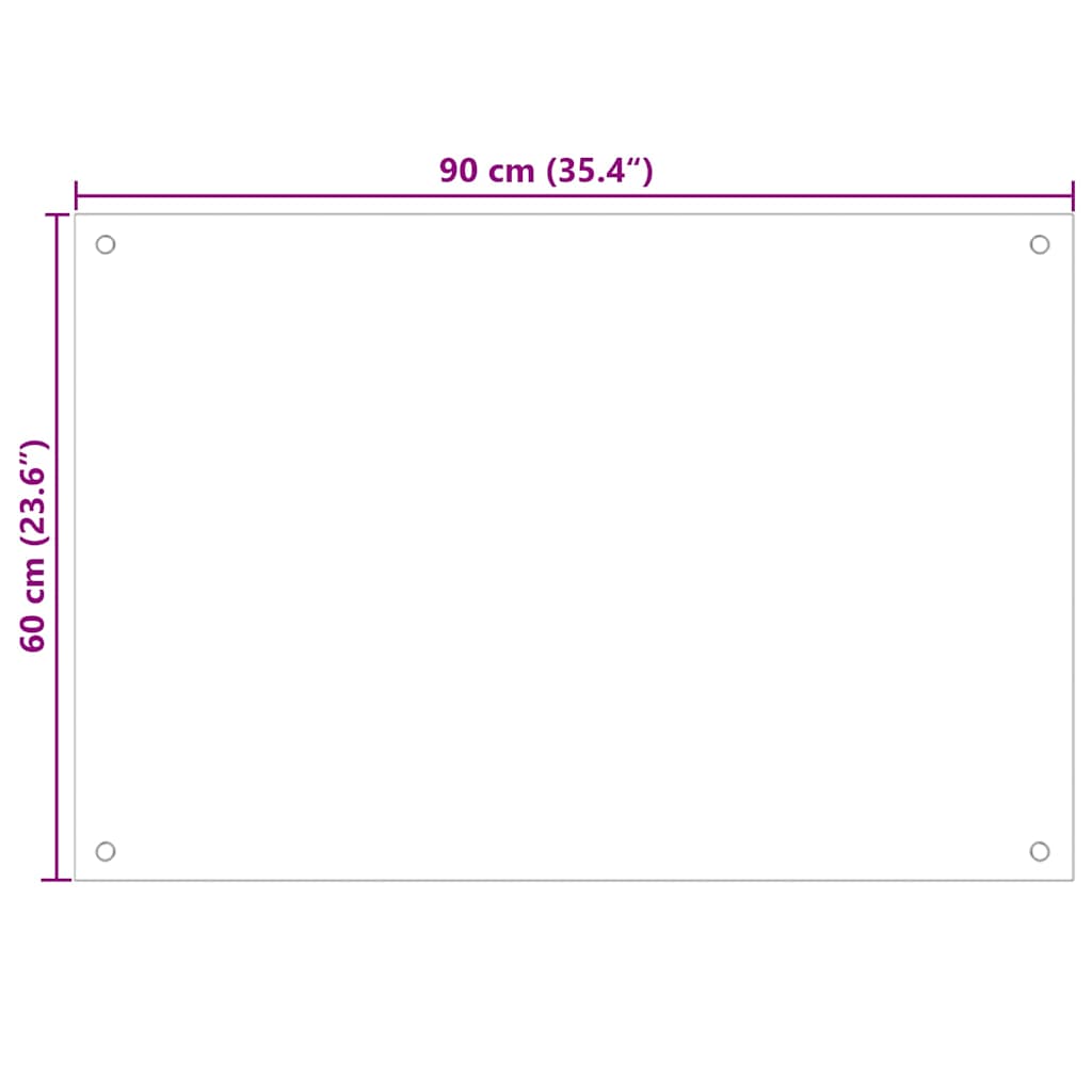 Keuken Achterwand 2 pcs Wit 90 x 60 cm gehard glas