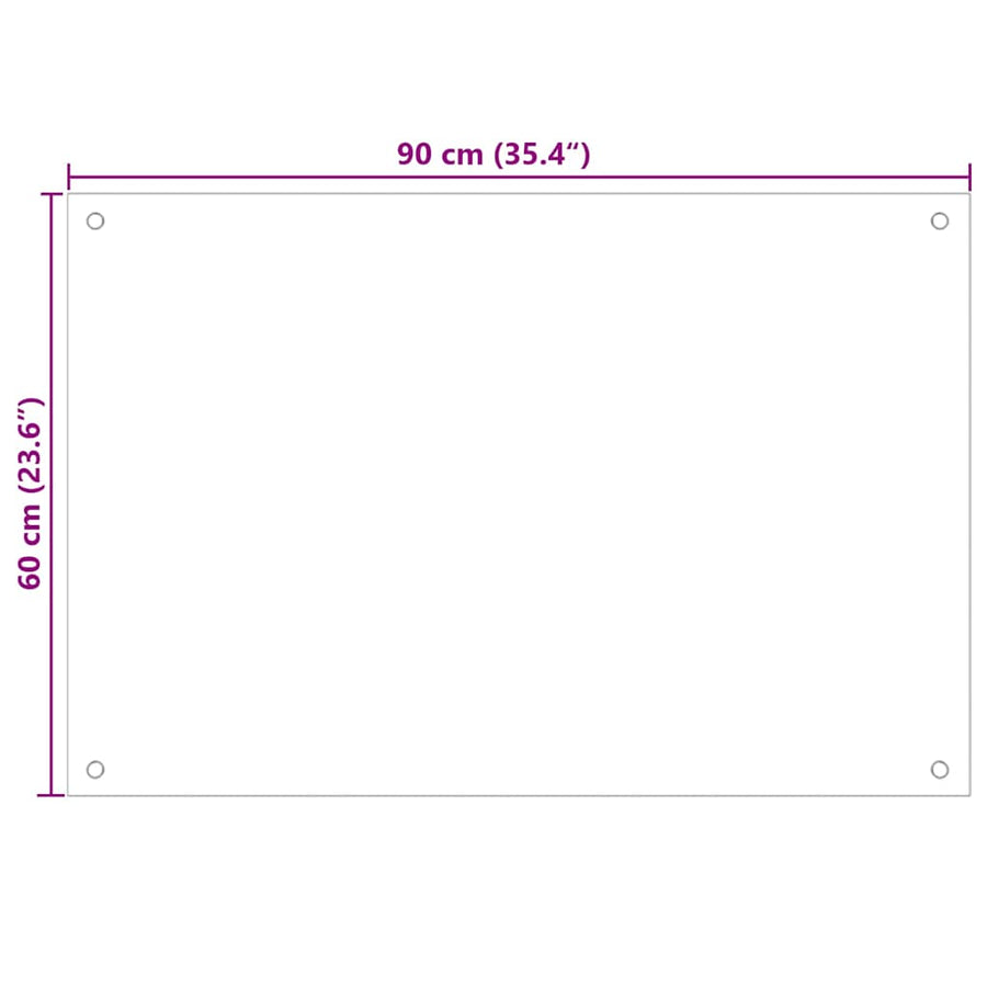 Keuken Achterwand 2 pcs Wit 90 x 60 cm gehard glas