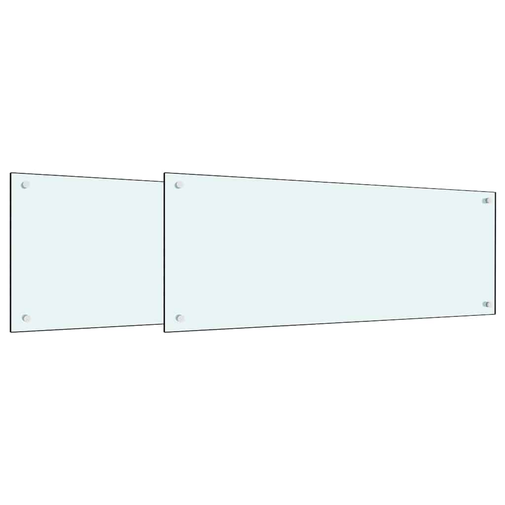 Keuken Achterwand 2 pcs Wit 100 x 40 cm gehard glas