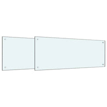 Keuken Achterwand 2 pcs Wit 100 x 40 cm gehard glas