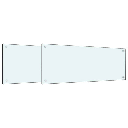 Keuken Achterwand 2 pcs Wit 100 x 40 cm gehard glas