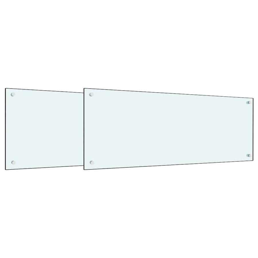 Keuken Achterwand 2 pcs Wit 100 x 40 cm gehard glas