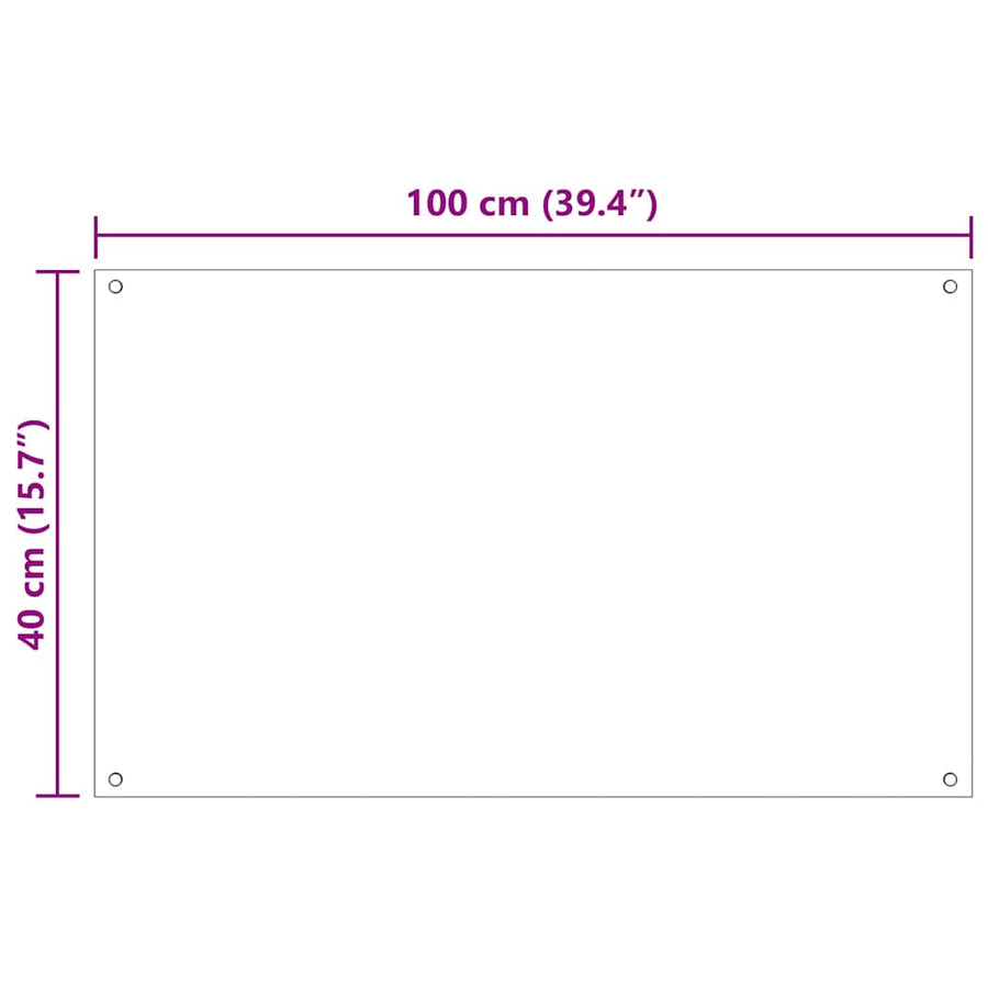 Keuken Achterwand 2 pcs Wit 100 x 40 cm gehard glas