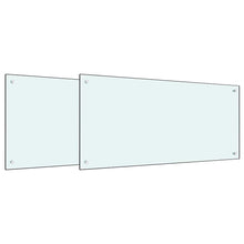 Keuken Achterwand 2 pcs Wit 100 x 50 cm gehard glas