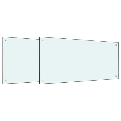 Keuken Achterwand 2 pcs Wit 100 x 50 cm gehard glas