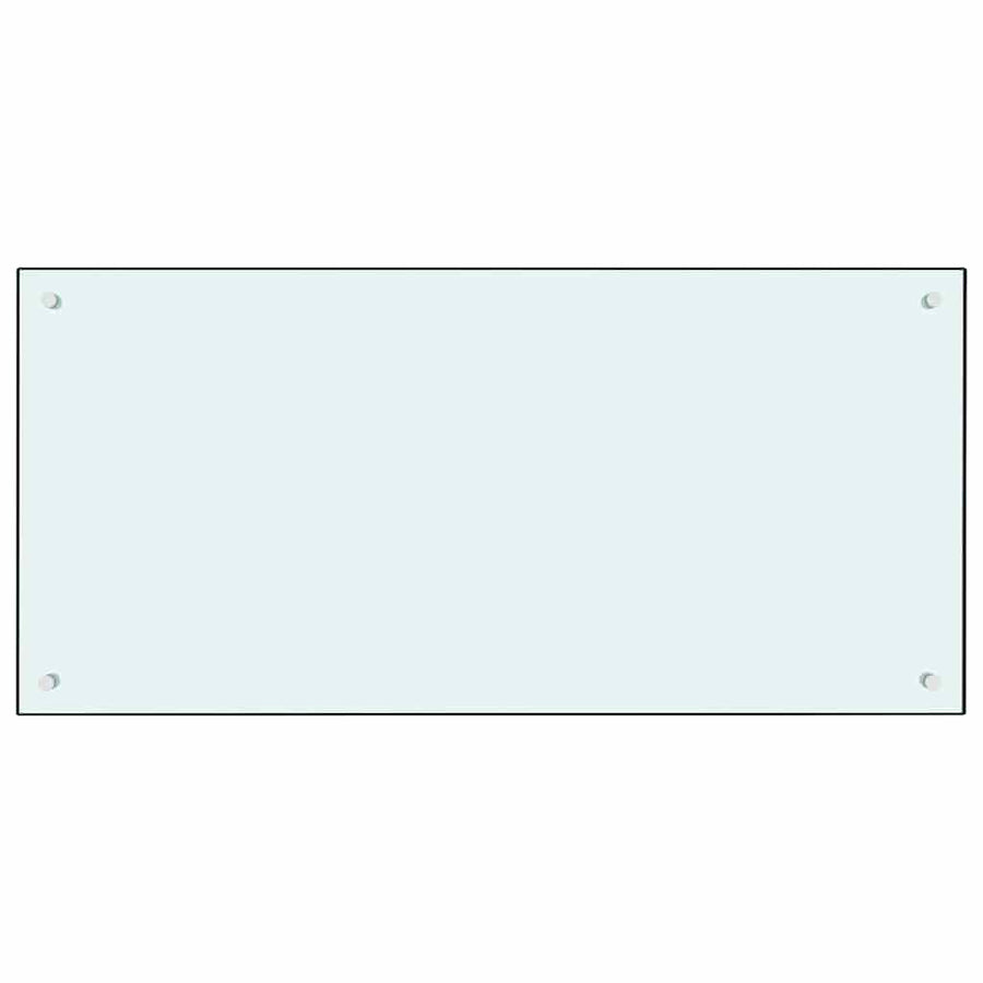 Keuken Achterwand 2 pcs Wit 100 x 50 cm gehard glas
