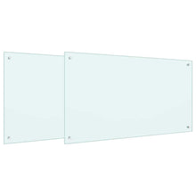 Keuken Achterwand 2 pcs Wit 100 x 60 cm gehard glas