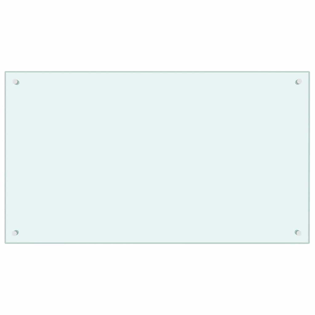 Keuken Achterwand 2 pcs Wit 100 x 60 cm gehard glas