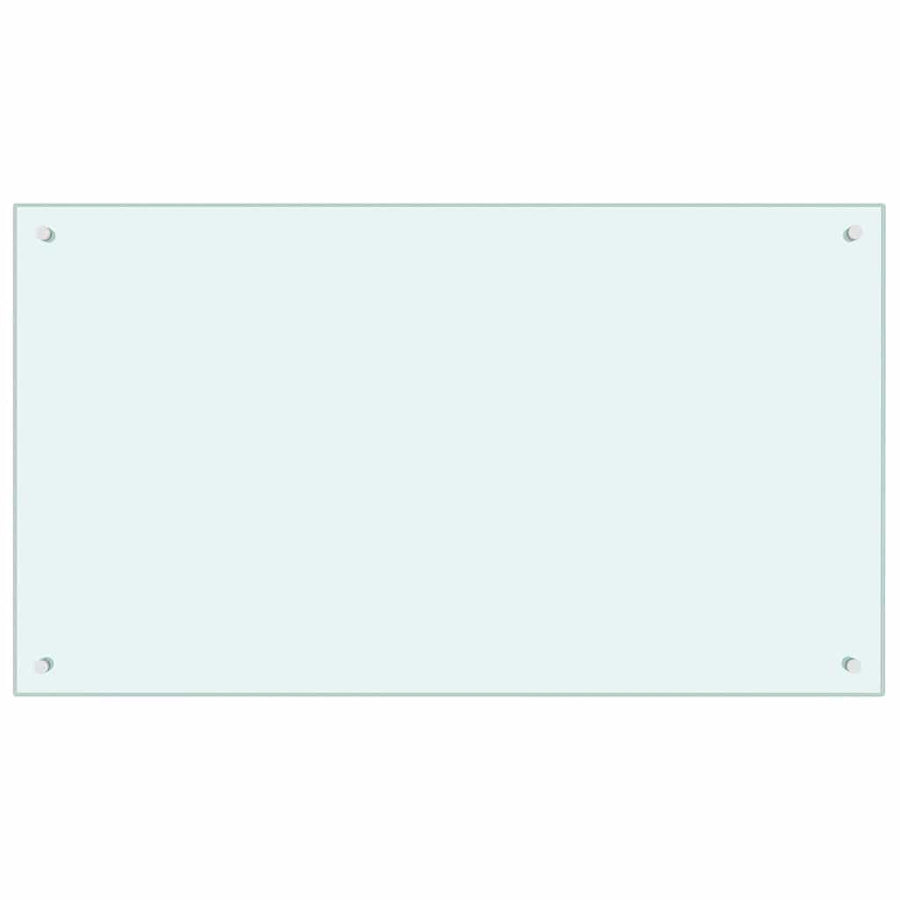 Keuken Achterwand 2 pcs Wit 100 x 60 cm gehard glas