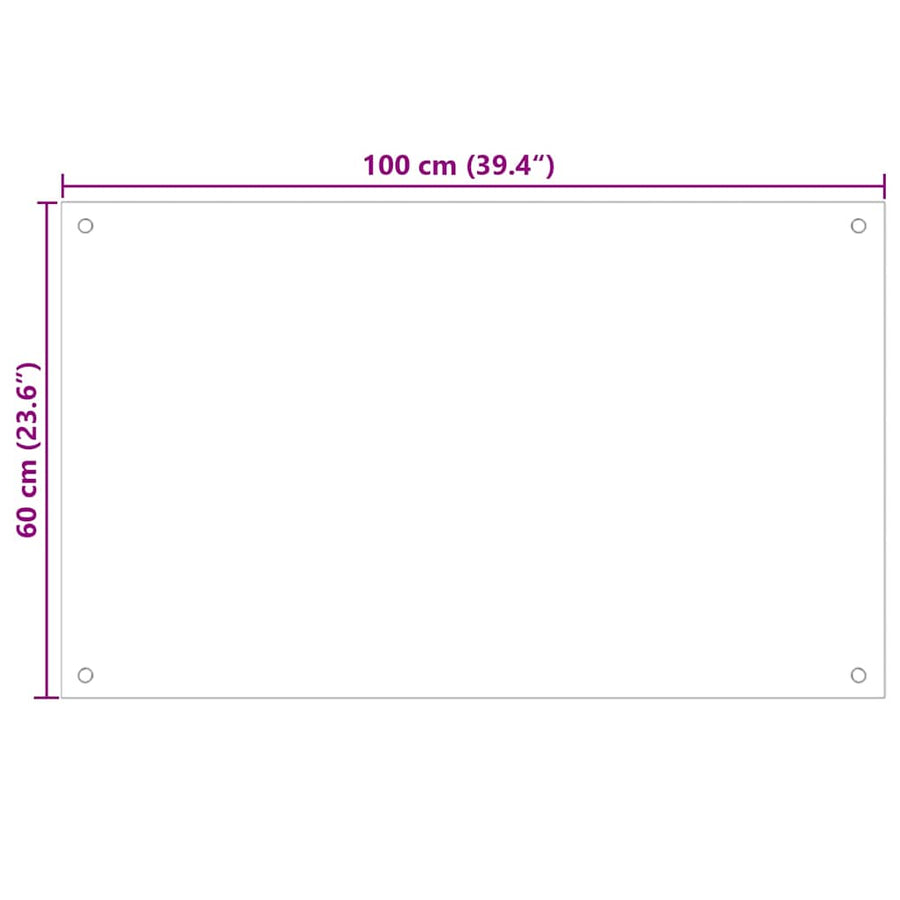 Keuken Achterwand 2 pcs Wit 100 x 60 cm gehard glas