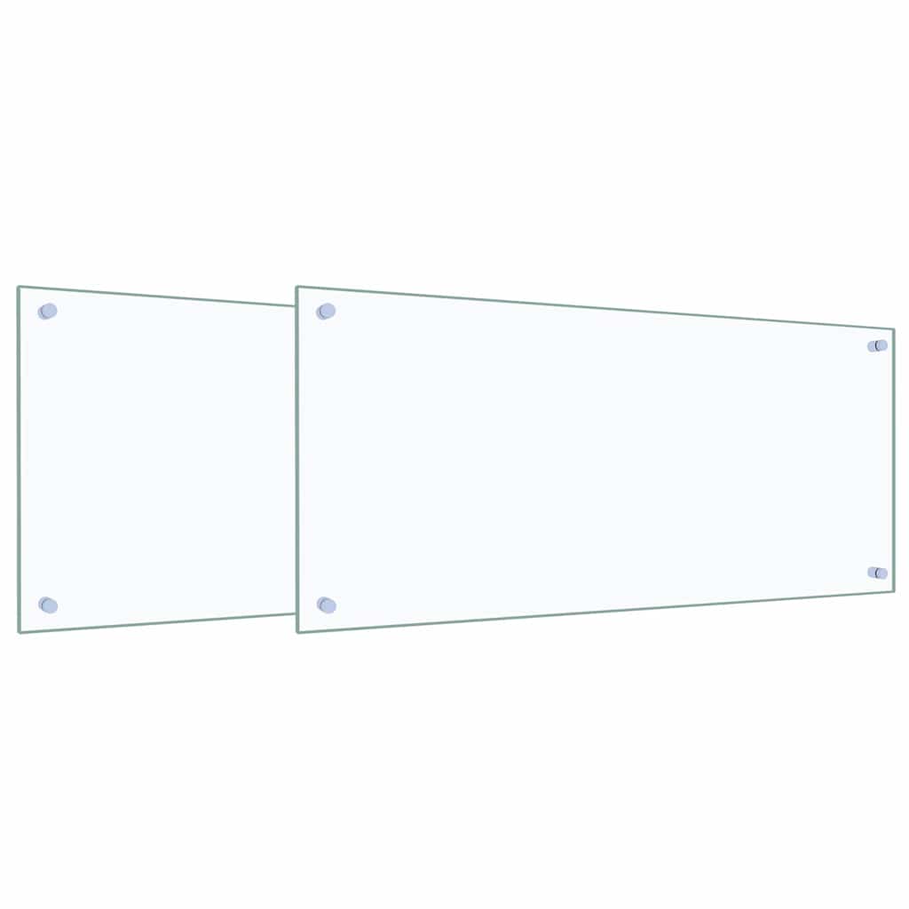Keuken Achterwand 2 pcs Doorzichtig 90 x 40 cm gehard glas