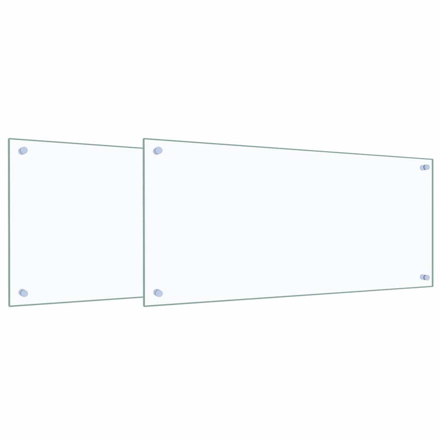 Keuken Achterwand 2 pcs Doorzichtig 90 x 40 cm gehard glas