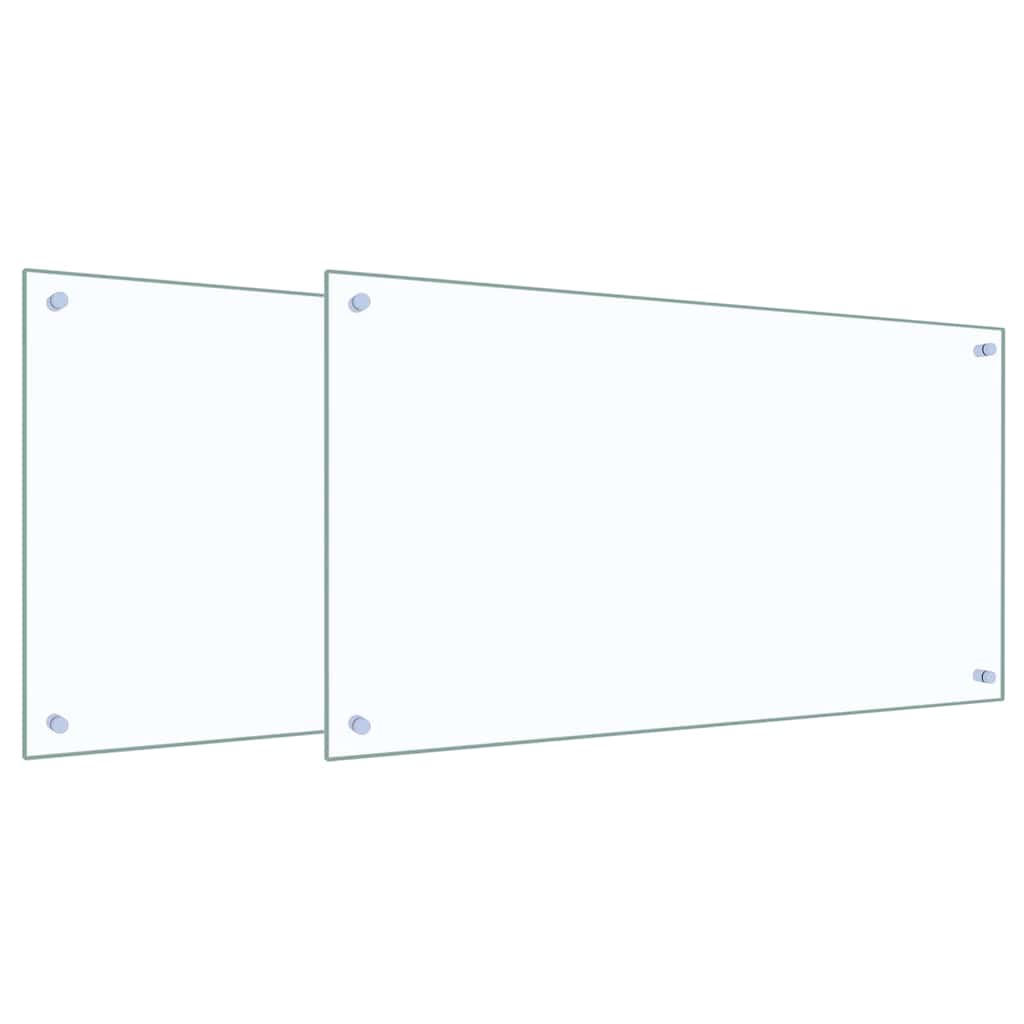 Keuken Achterwand 2 pcs Doorzichtig 90 x 50 cm gehard glas