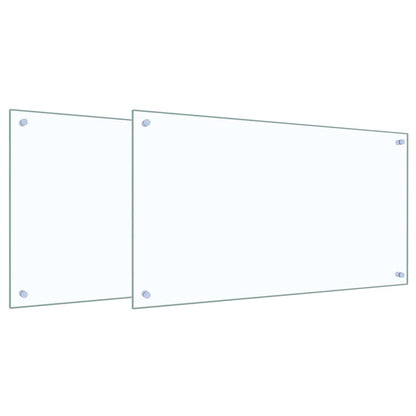 Keuken Achterwand 2 pcs Doorzichtig 90 x 50 cm gehard glas