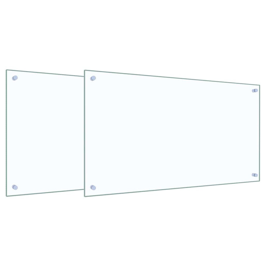 Keuken Achterwand 2 pcs Doorzichtig 90 x 50 cm gehard glas