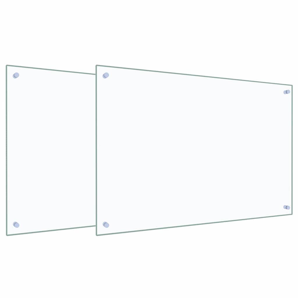 Keuken Achterwand 2 pcs Doorzichtig 90 x 60 cm gehard glas