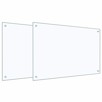 Keuken Achterwand 2 pcs Doorzichtig 90 x 60 cm gehard glas