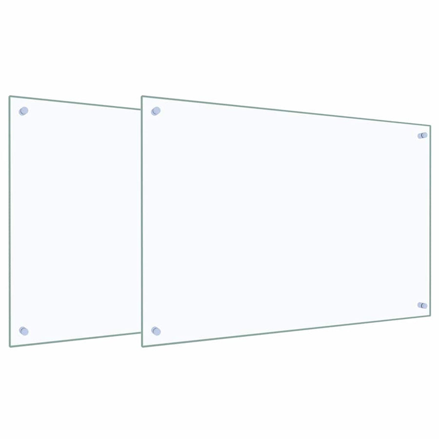 Keuken Achterwand 2 pcs Doorzichtig 90 x 60 cm gehard glas