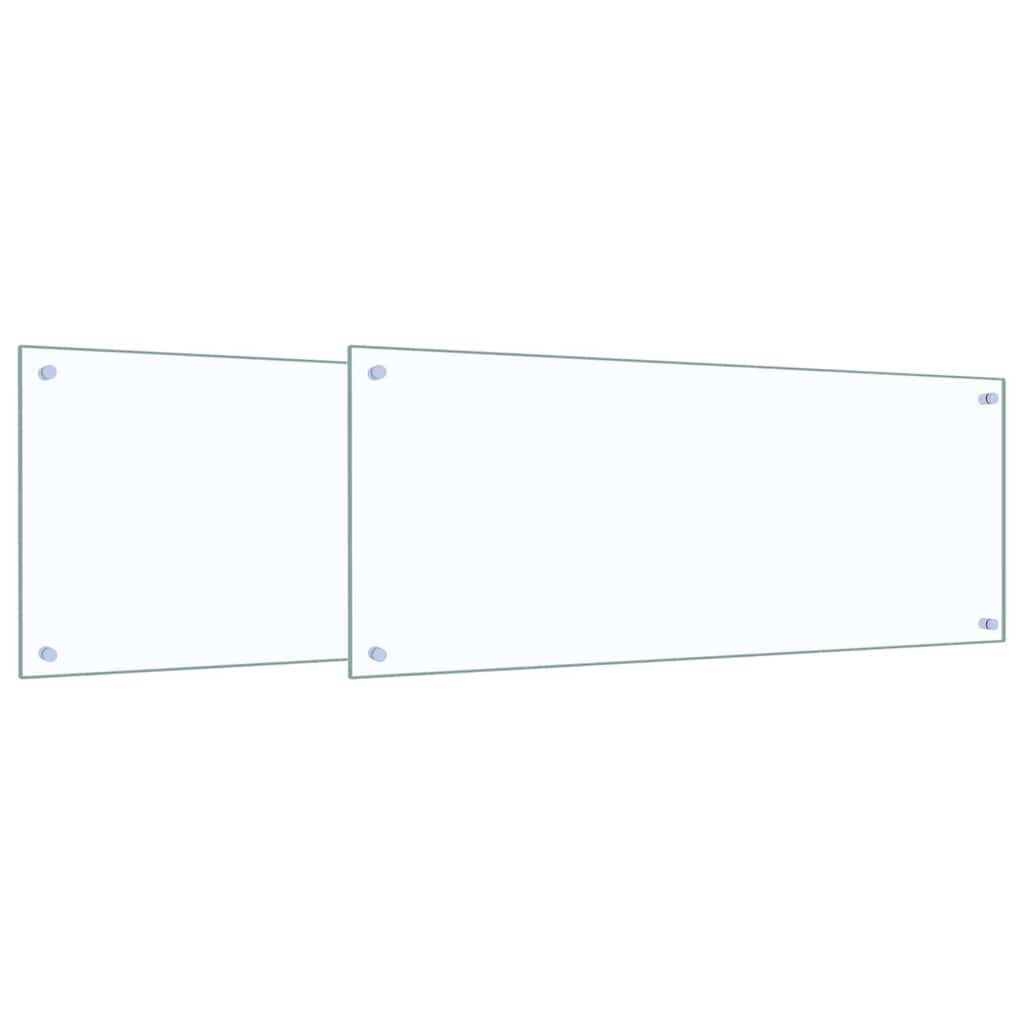 Keuken Achterwand 2 pcs Doorzichtig 100 x 40 cm gehard glas