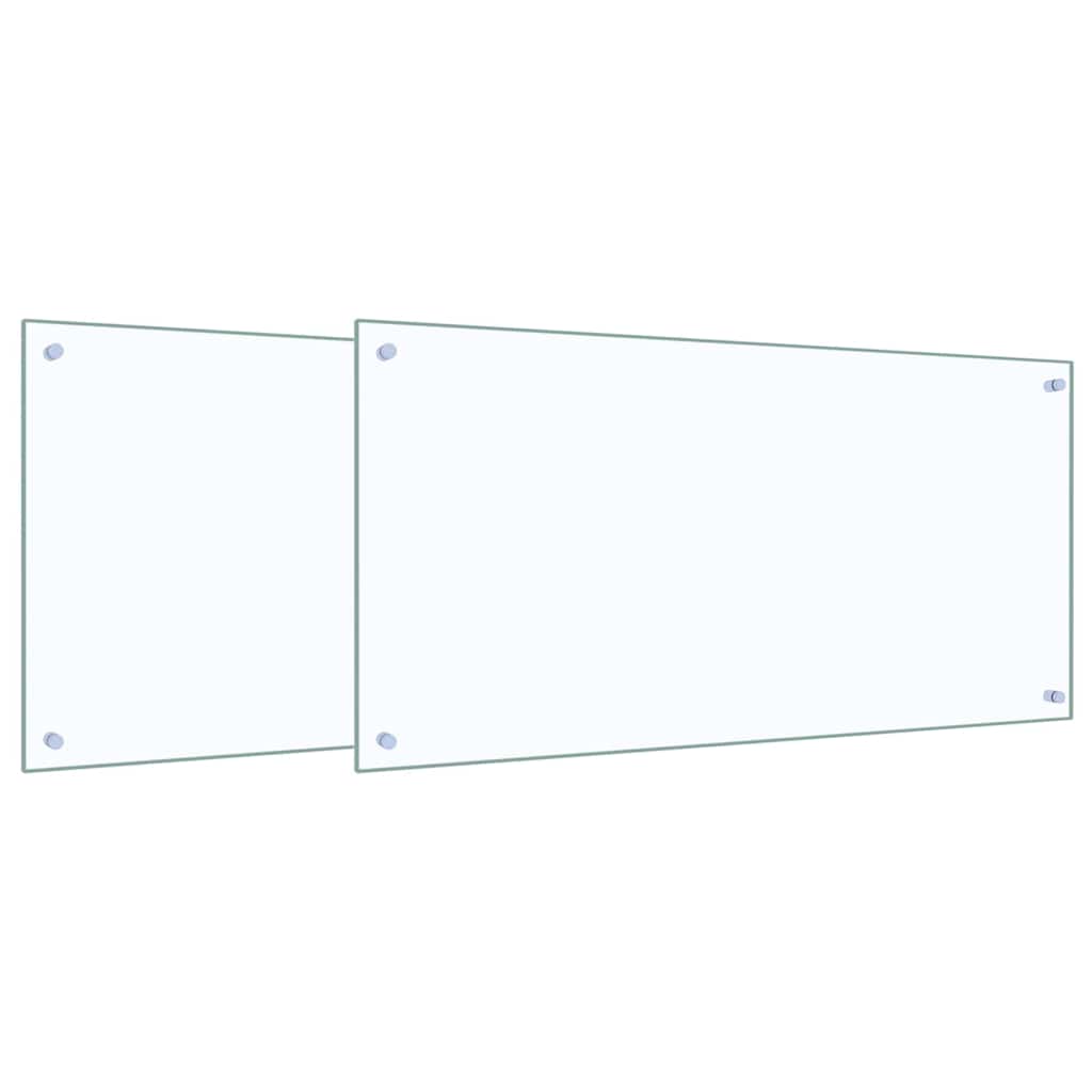 Keuken Achterwand 2 pcs Doorzichtig 100 x 50 cm gehard glas