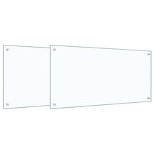 Keuken Achterwand 2 pcs Doorzichtig 100 x 50 cm gehard glas