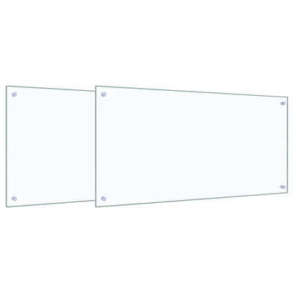 Keuken Achterwand 2 pcs Doorzichtig 100 x 50 cm gehard glas