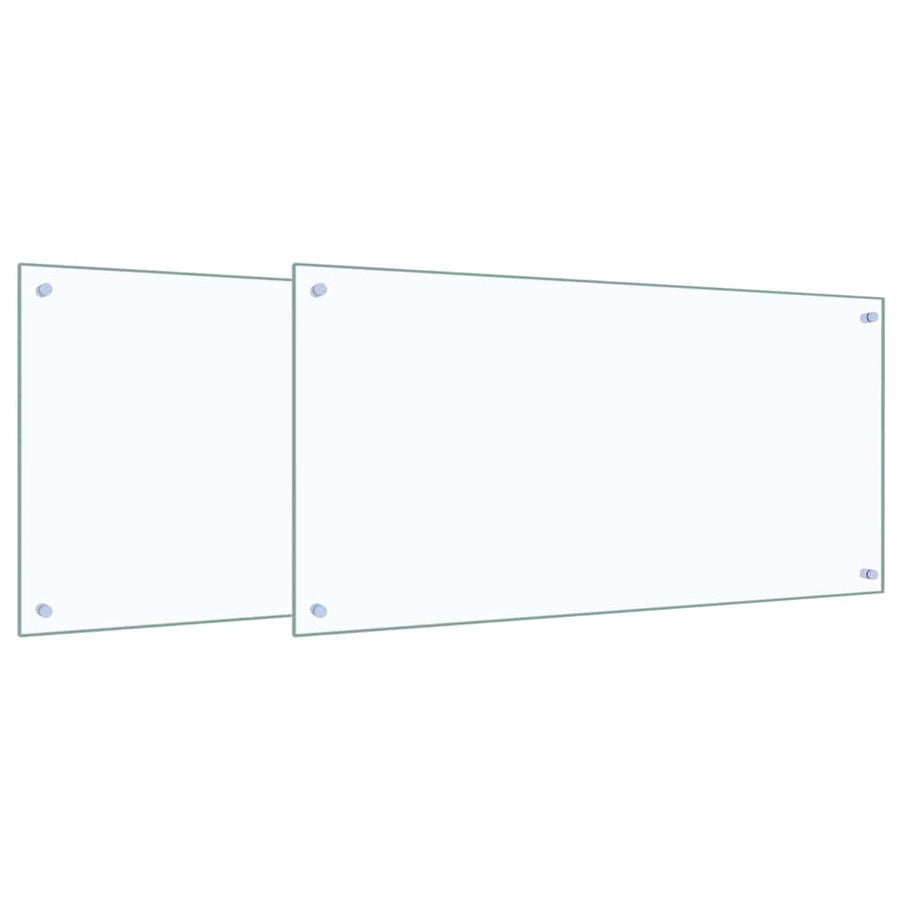 Keuken Achterwand 2 pcs Doorzichtig 100 x 50 cm gehard glas