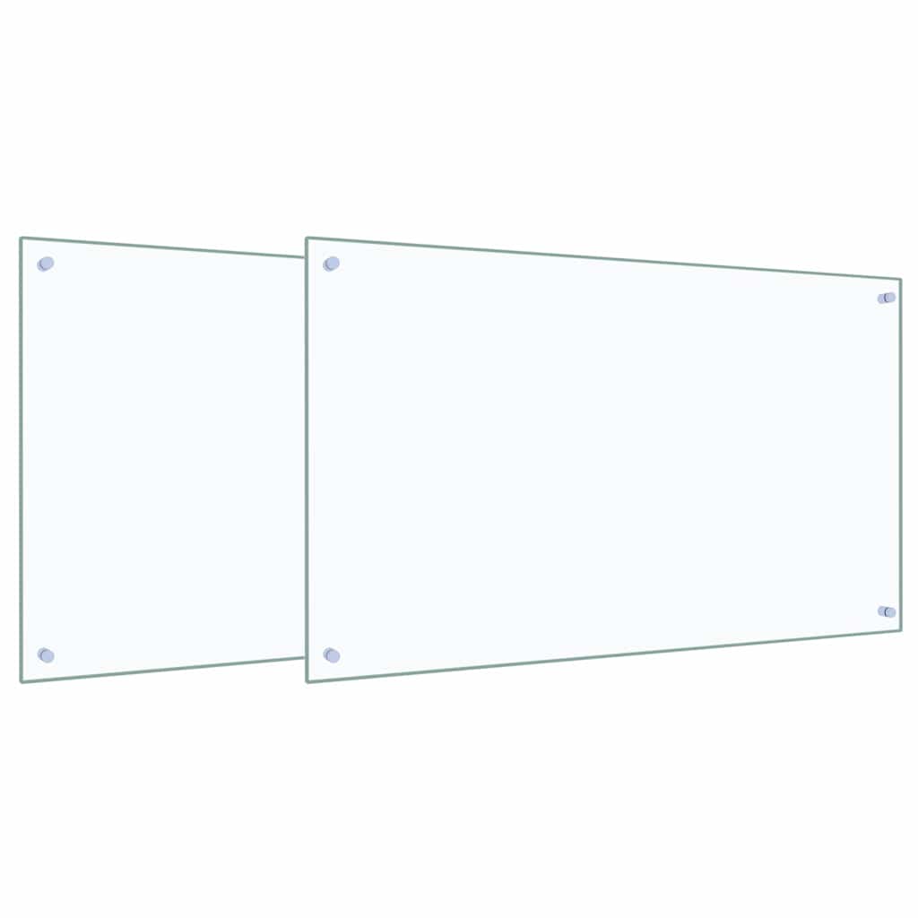 Keuken Achterwand 2 pcs Doorzichtig 100 x 60 cm gehard glas