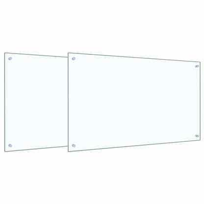 Keuken Achterwand 2 pcs Doorzichtig 100 x 60 cm gehard glas