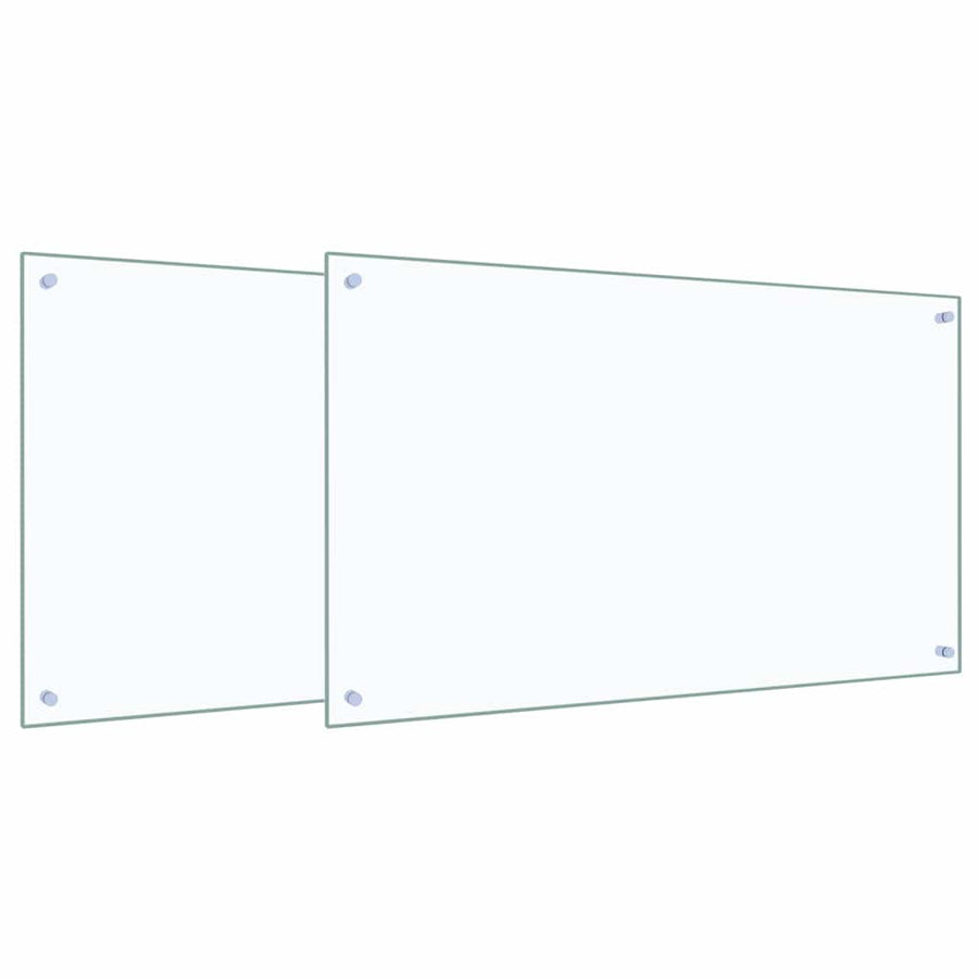 Keuken Achterwand 2 pcs Doorzichtig 100 x 60 cm gehard glas