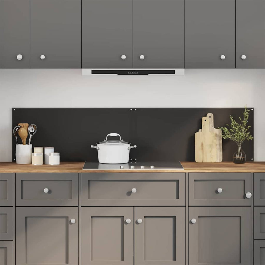 Keuken Achterwand 2 pcs Zwart 90 x 40 cm gehard glas