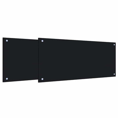 Keuken Achterwand 2 pcs Zwart 90 x 40 cm gehard glas