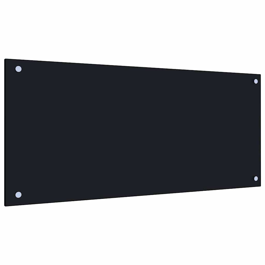 Keuken Achterwand 2 pcs Zwart 90 x 40 cm gehard glas