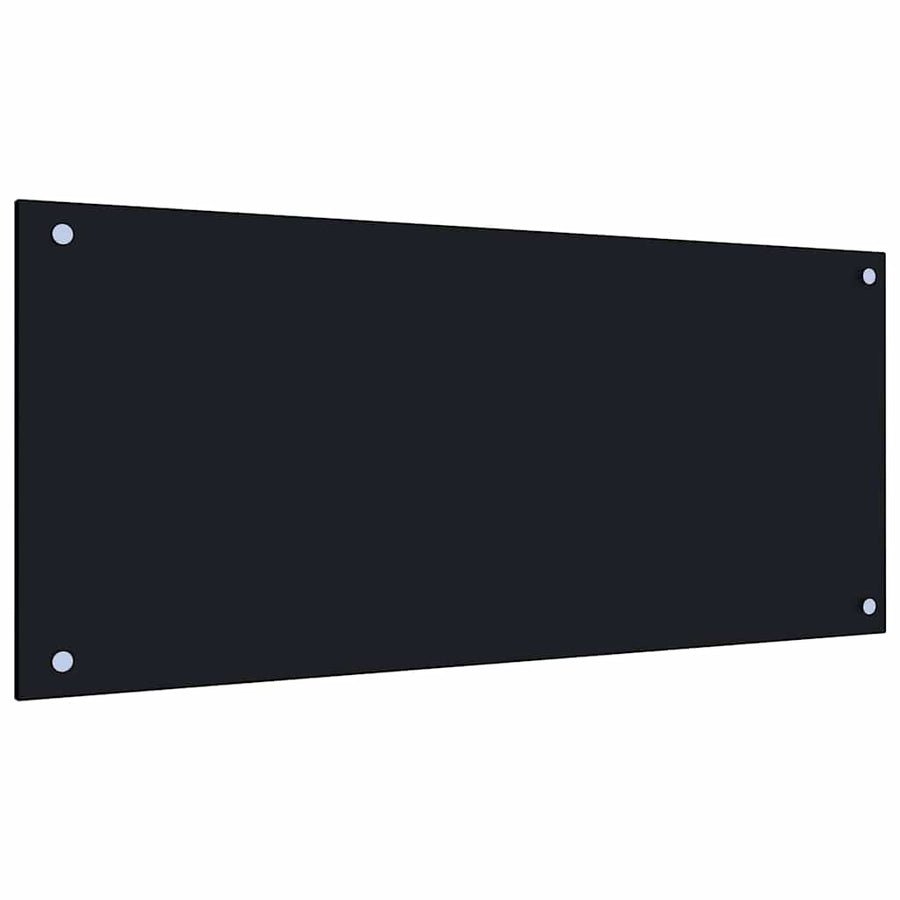 Keuken Achterwand 2 pcs Zwart 90 x 40 cm gehard glas