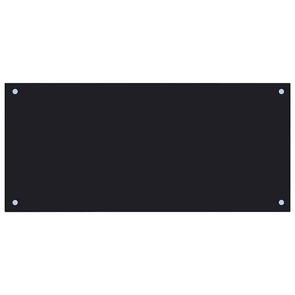 Keuken Achterwand 2 pcs Zwart 90 x 40 cm gehard glas