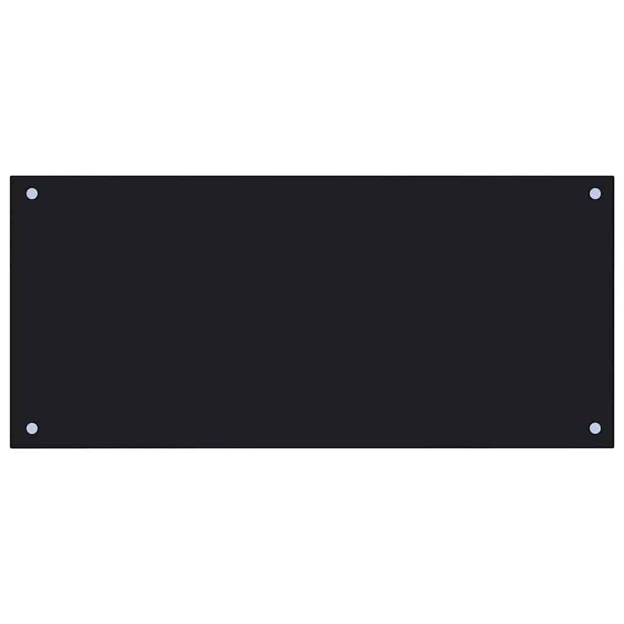 Keuken Achterwand 2 pcs Zwart 90 x 40 cm gehard glas
