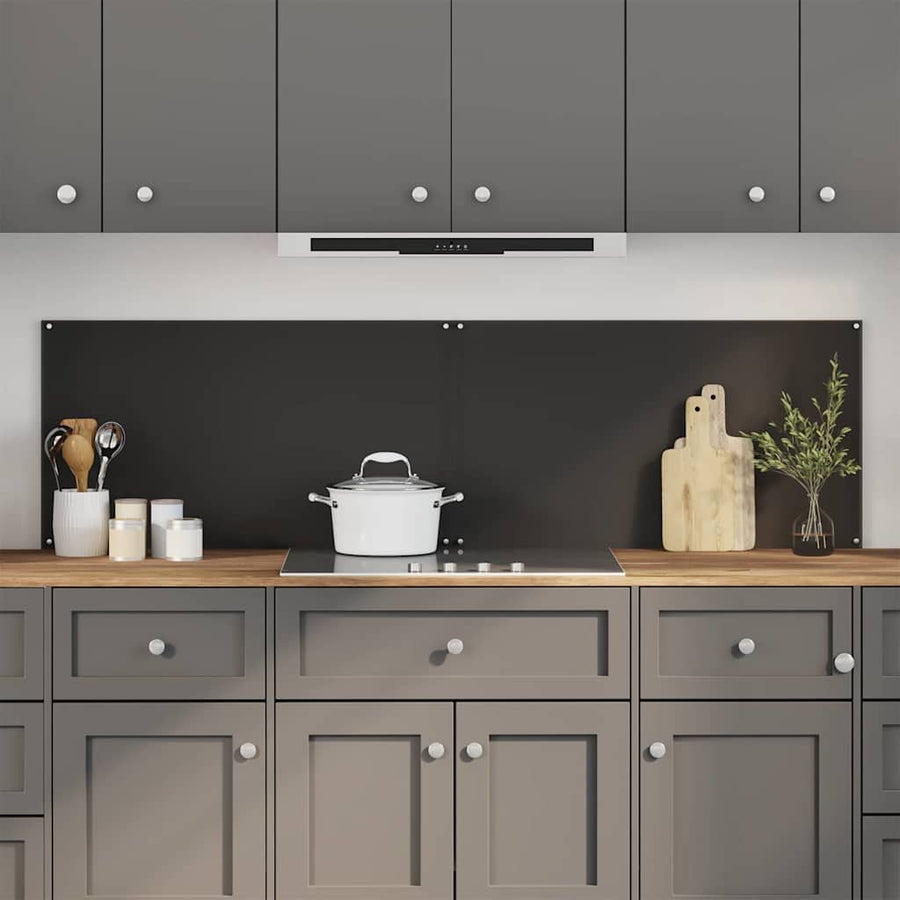Keuken Achterwanden 2 pcs Zwart 90 x 50 cm Gehard glas