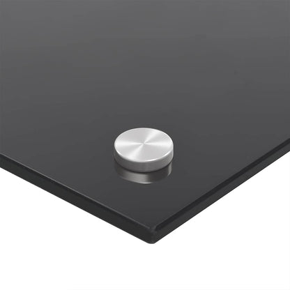 Keuken Achterwand 2 pcs Zwart 90 x 60 cm gehard glas