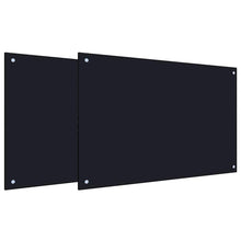 Keuken Achterwand 2 pcs Zwart 90 x 60 cm gehard glas