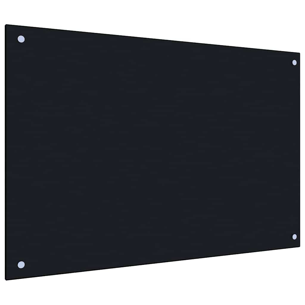 Keuken Achterwand 2 pcs Zwart 90 x 60 cm gehard glas