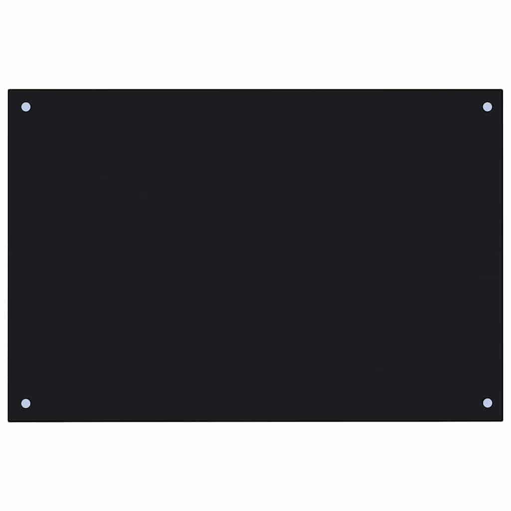 Keuken Achterwand 2 pcs Zwart 90 x 60 cm gehard glas