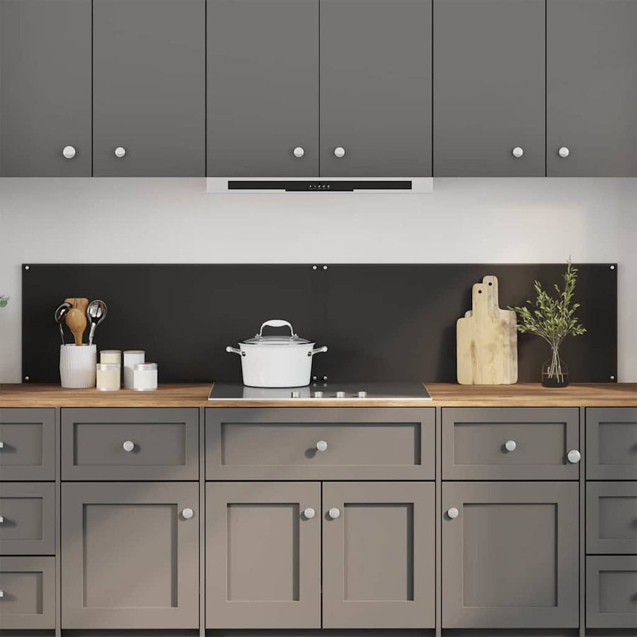 Keuken Achterwand 2 pcs Zwart 100 x 40 cm gehard glas