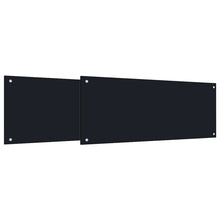 Keuken Achterwand 2 pcs Zwart 100 x 40 cm gehard glas