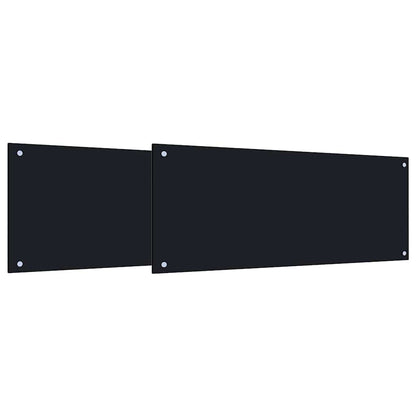 Keuken Achterwand 2 pcs Zwart 100 x 40 cm gehard glas